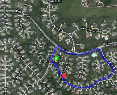 Map of November 1, 2011 run, part 1